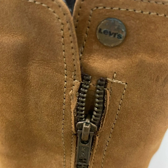 Vintage Levi’s Leather tan block heel riding western cowgirl cowboy boots sz 6 - Picture 5 of 17